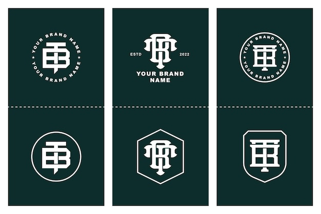 Vector letters bt or tb monogram template logo initial, badge design for clothing, apparel, brand