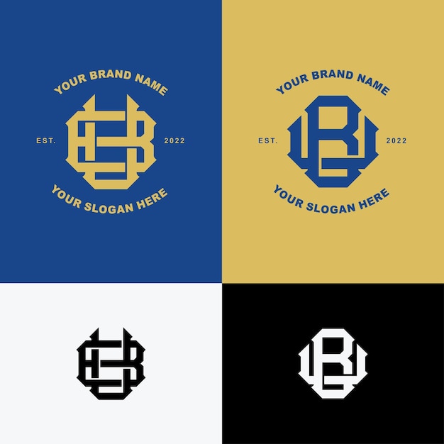 Lettere bu o ub logo modello monogramma iniziale per abbigliamento, abbigliamento, marchio