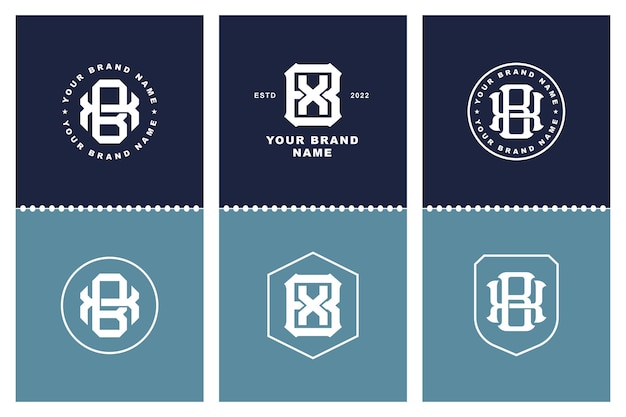 Letters BX or XB monogram template logo initial, badge design for clothing, apparel, brand