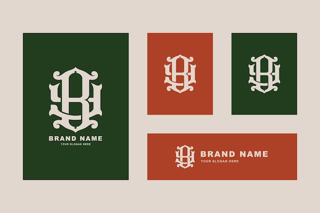 ベクトル 衣料品、アパレル、ブランドの初期文字 by または yb モノグラム テンプレート ロゴ