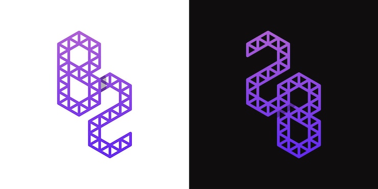 Vector letters bz and zb polygon logo set suitable for business related to polygon with bz and zb initials