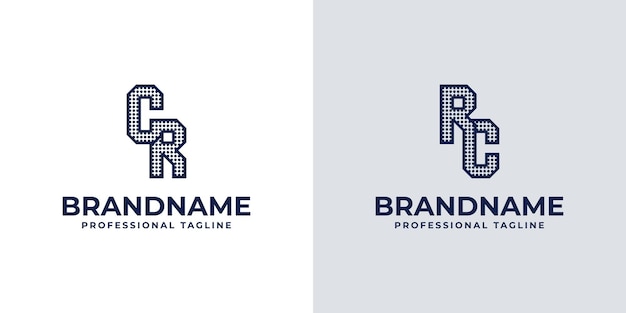 Letters CR and RC Dot Monogram Logo Suitable for business with CR or RC initials