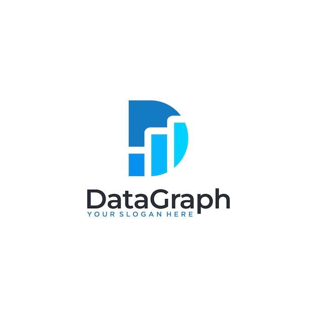 Буквы D Data Graph вектор дизайна для финансового или делового логотипа