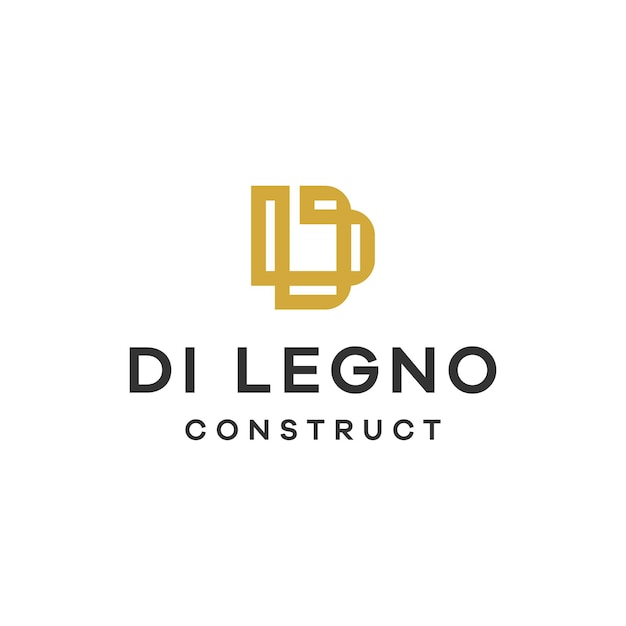 Vector letters d and l with line logo design