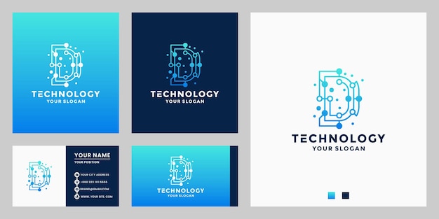 Letters d technology logo design