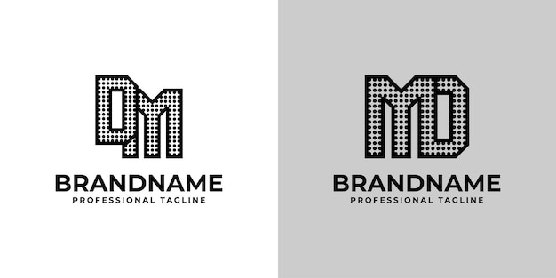 Lettere dm e md dot monogram logo adatto per gli affari con le iniziali dm o md