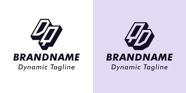 Letters DQ and QD 3D Monogram Logo Suitable for business with DQ or QD initials