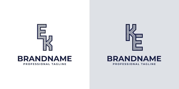 Vector letters ek and ke dot monogram logo suitable for business with ek or ke initials