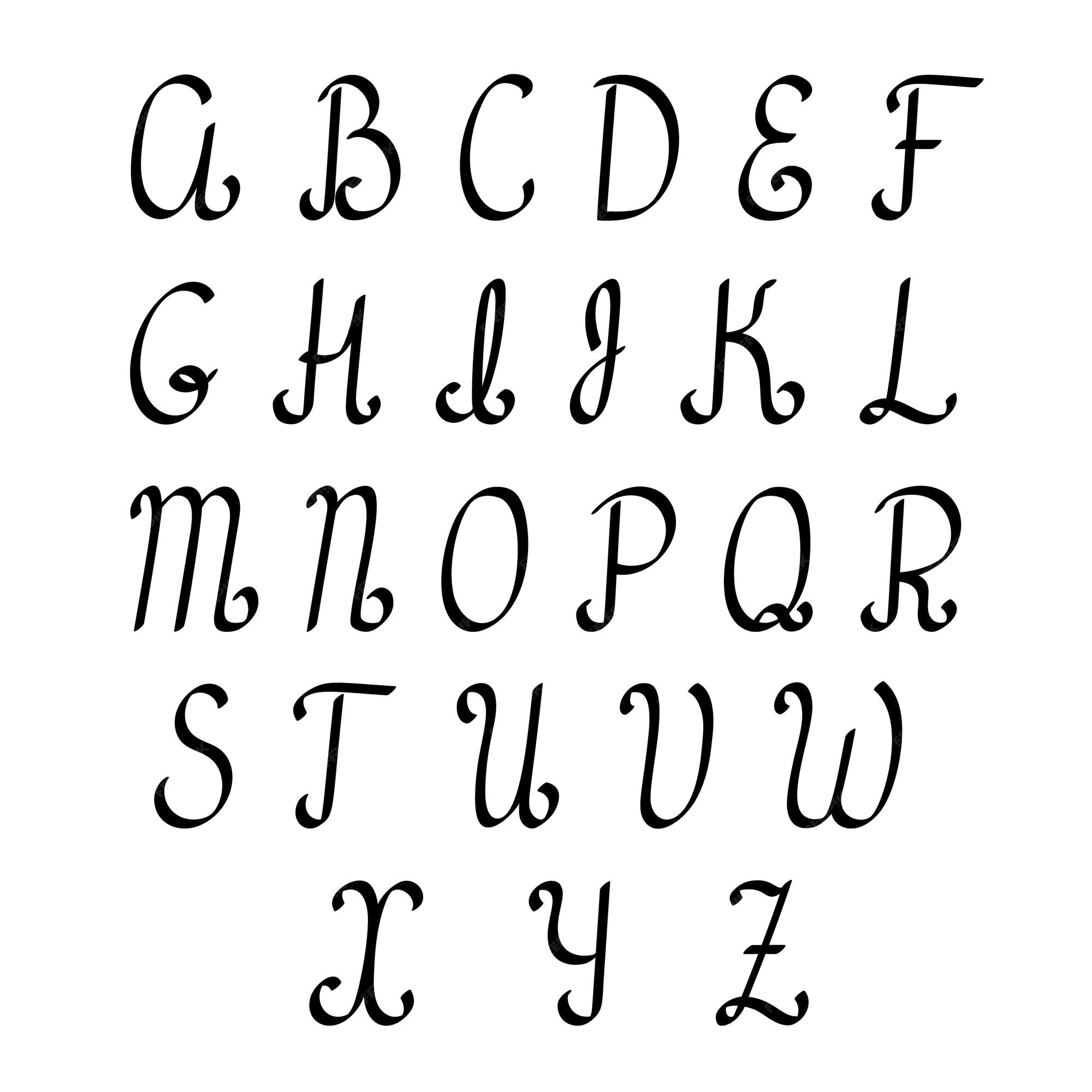 Hand drawn letters. Stylish font ABC in a linear sketch style