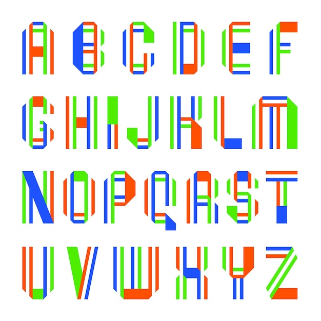 Буквы, сложенные из разноцветных бумажных лент