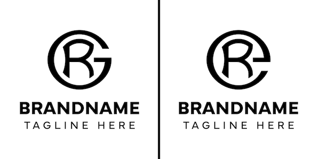 Letters GR and ER Monogram Logo suitable for any business with GR RG ER RE initials