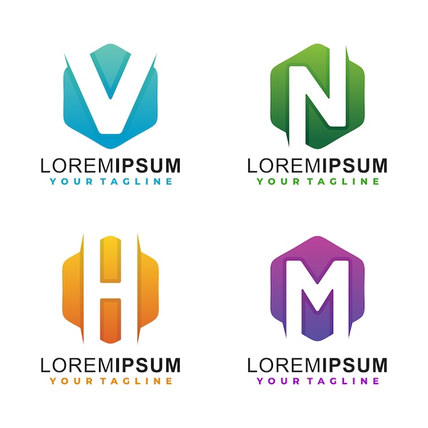 Letters gradient logo template