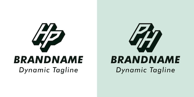 letters hp and ph 3d monogram logo suitable for business with ph or hp initials