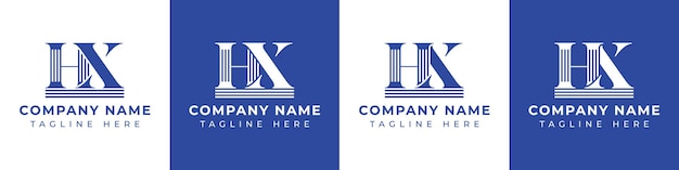 Letters HX and XH Pillar Logo Set suitable for business with HX and XH related to Pillar