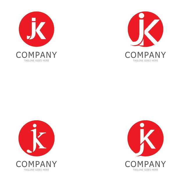 Vector letters logo jk kj j and k icon vector