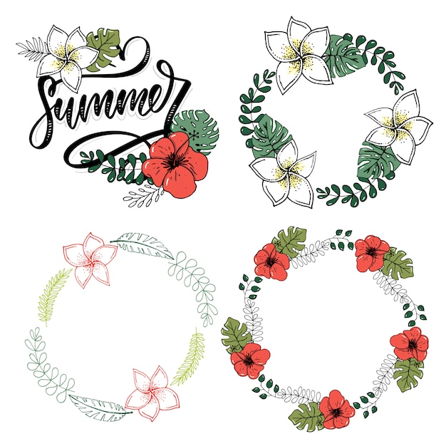 Vector letters made of flowers and leaves summer sale