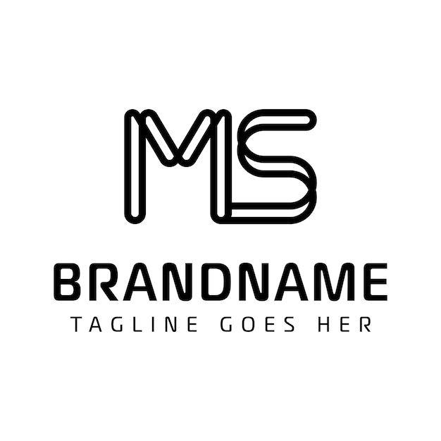 MS 문자 모노그램 로고는 MS와 SM 이니셜을 가진 비즈니스 로고입니다.