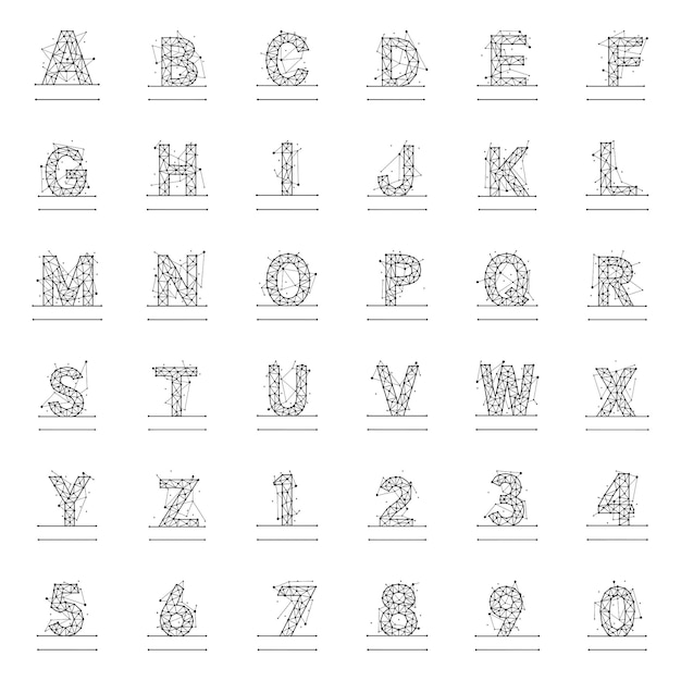 Monogrammi di nomi di costellazioni di lettere e numeri