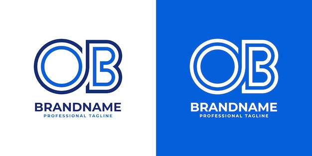 Vettore lettere ob line monogram logo adatto per gli affari con iniziali ob o bo