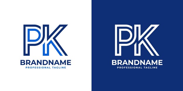 Логотип PK Line Monogram, подходящий для бизнеса с инициалами PK или KP