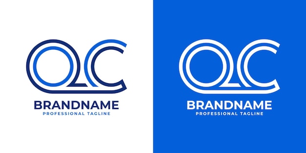 Letters QC Line Monogram Logo suitable for business with QC or CQ initials