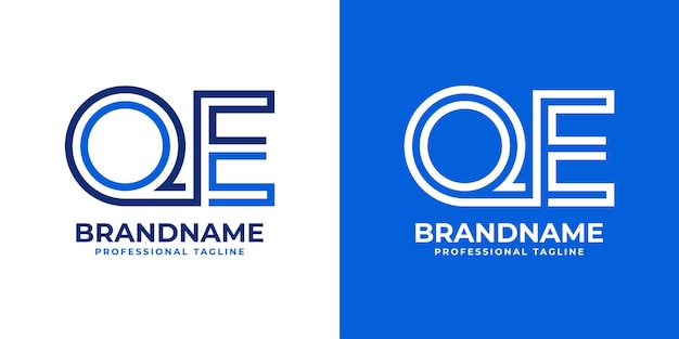 QE 문자 라인 모노그램 로고는 QE 또는 EQ 이니셜으로 비즈니스에 적합합니다.