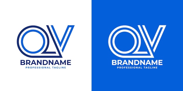 Логотип QV Line Monogram, подходящий для бизнеса с инициалами QV или VQ