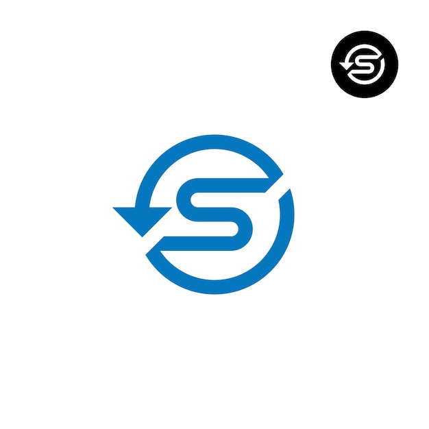 Буквы S Сбросьте стрелку или любой дизайн логотипа Re