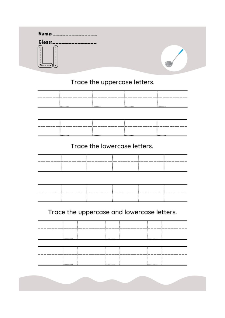Vector letters tracing alphabet worksheets