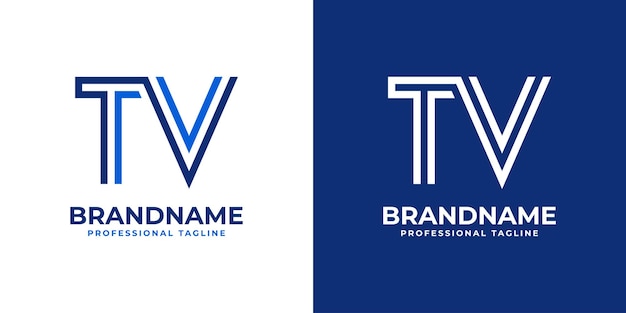 letters tv line monogram logo suitable for business with tv or vt initials