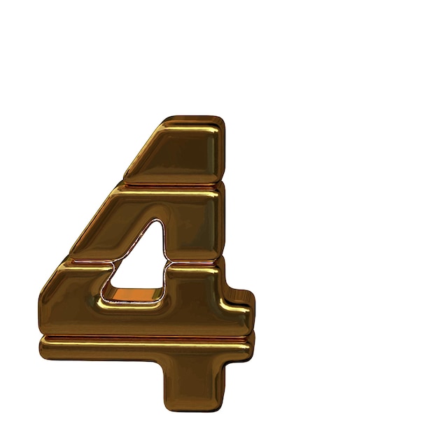 Vector letters van vier horizontale blokken nummer 4