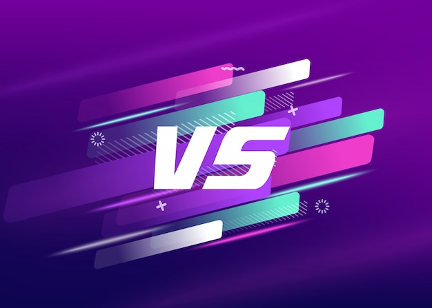 letters vs match, game concept competitive vs. with simple graphic elements.vector illustration