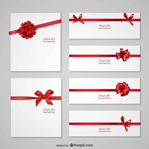 Vector letters with red ribbon templates