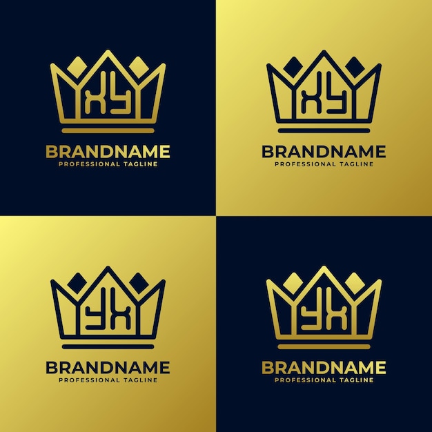 Xy e yx home king logo letters set adatto per gli affari con le iniziali xy o yx