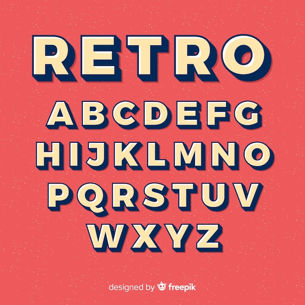 Vector lettertype alfabet in retro stijl