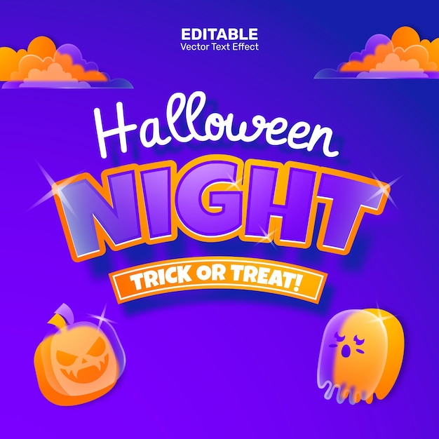 Vector lettertype effect halloween nacht