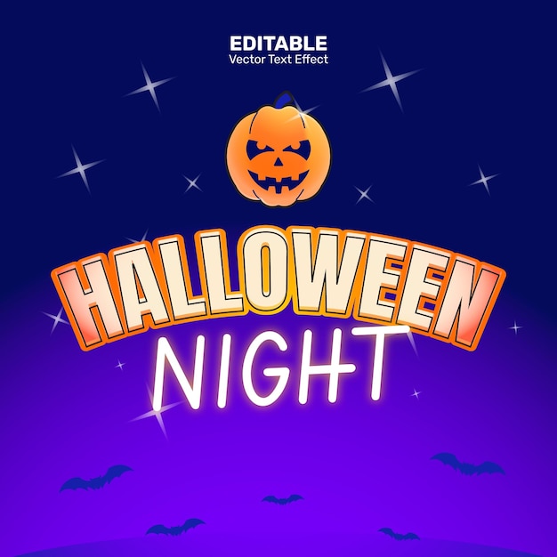 Vector lettertype effect halloween nacht