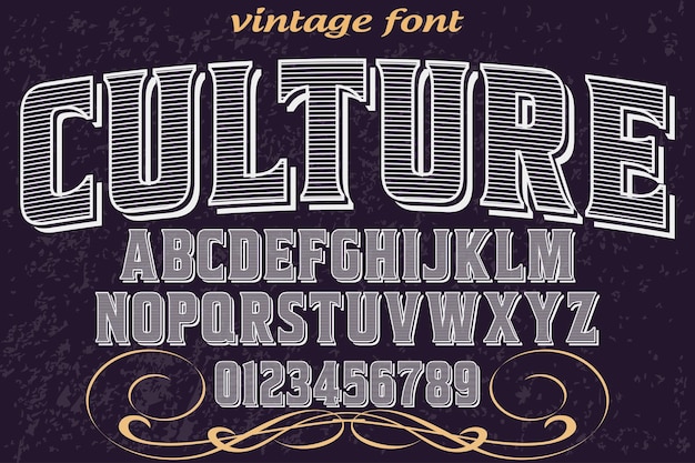 Vector lettertype handgemaakt ontwerp cultuur
