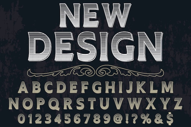 Vector lettertype label nieuw ontwerp