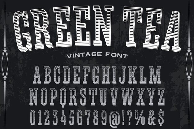 Vector lettertype label ontwerp thee