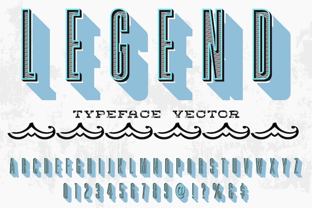 Vector lettertype shadow effect labelontwerplegenda