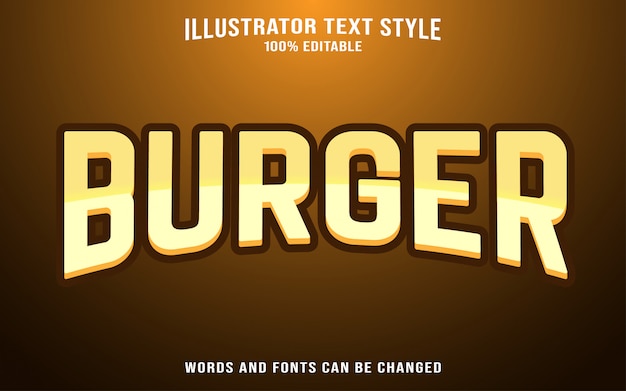 Lettertype tekst stijlsjabloon - burger