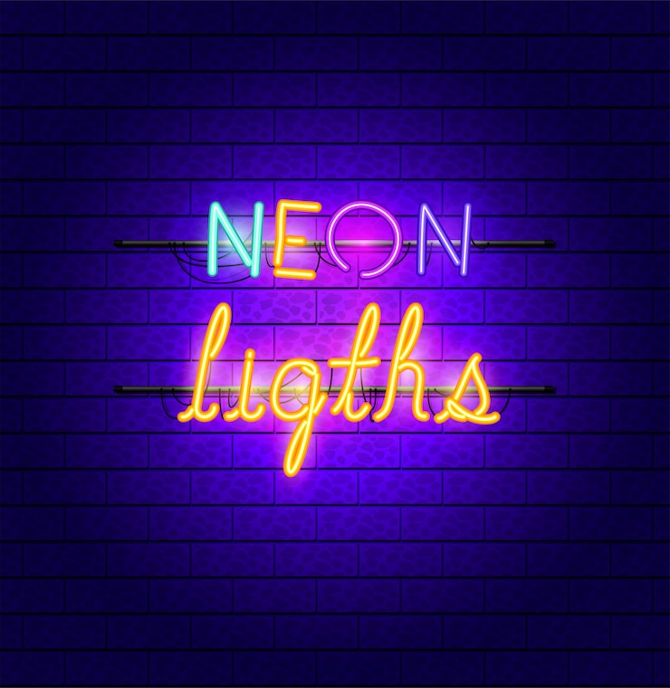Vector lettertypen neonlichten pictogram