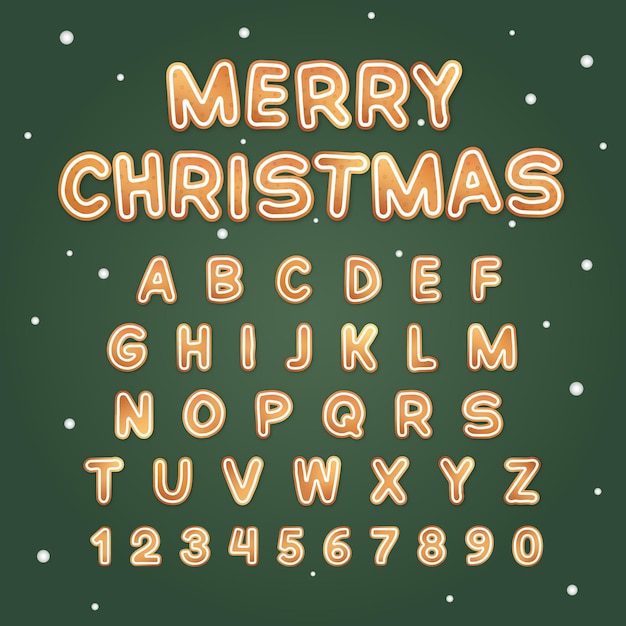 Lettertypen voor kerstkoekjes met tekst