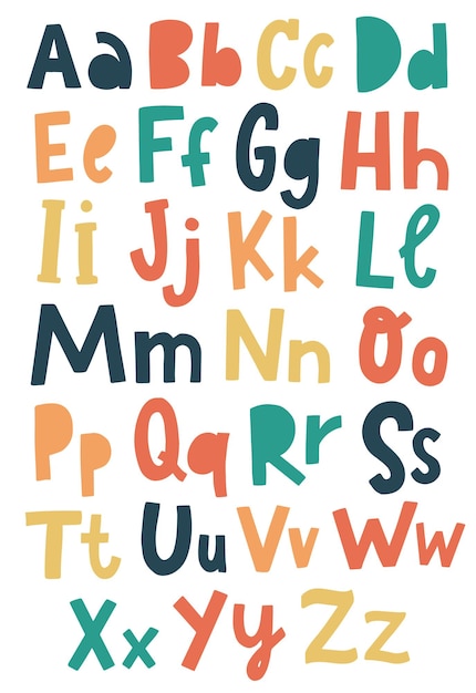 Leuk alfabet voor kinderkamerposters en prints