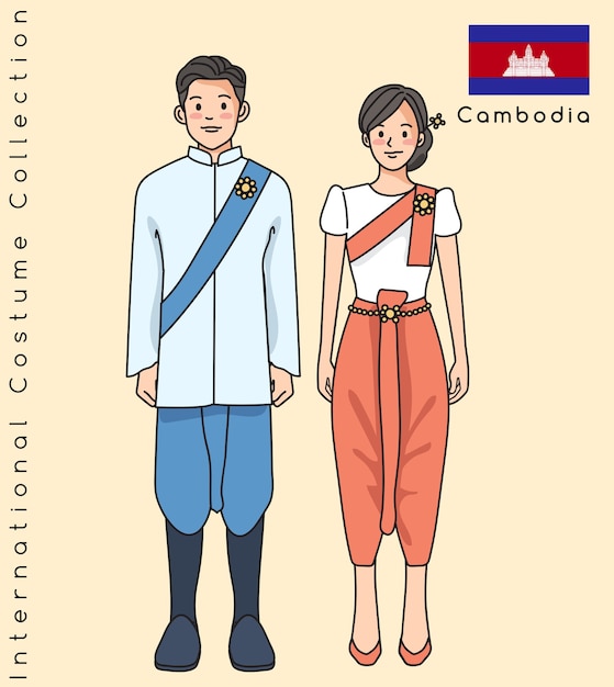 Leuk Aziatisch paar met traditionele kleding