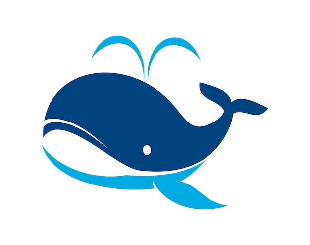 Leuk blauwe walvis oceaan leven blauw icoon Bedrijf grafisch teken sport team of universiteit oceaan dieren in het wild mascotte of vector symbool bedrijf abstract icoon met grappige blauwe Walvis