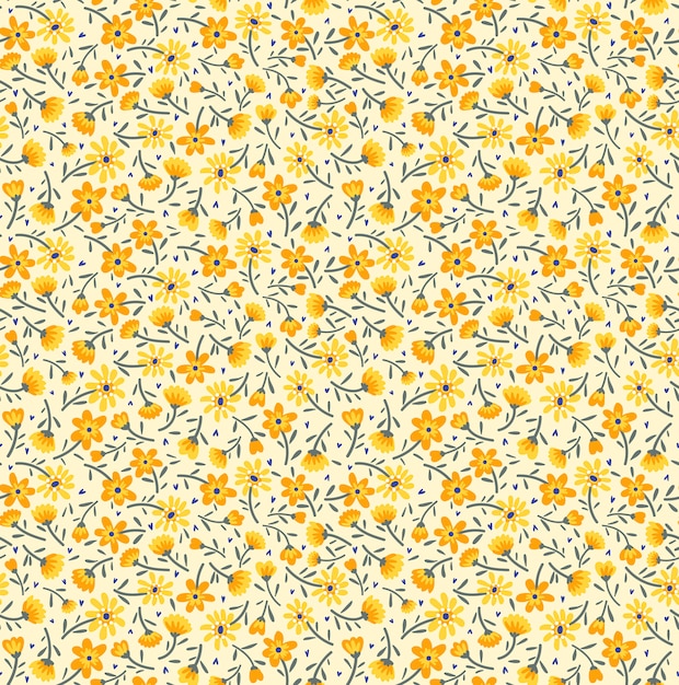 Leuk bloemmotief in de kleine gele bloemen. ditsy print. naadloos.