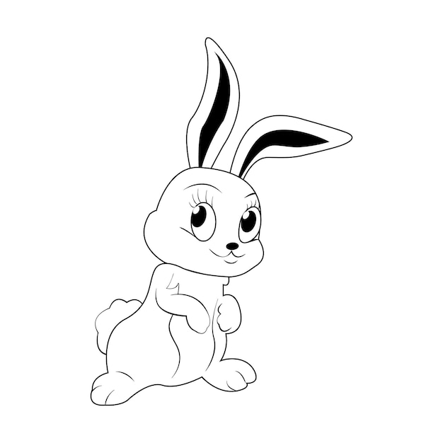 Leuk cartoonkonijn Leuk pluizig grijs konijntje Konijn Eared knaagdier Bunny