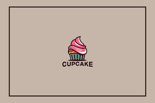 Leuk cupcake-logo Voedsellogo minimalistische vectorkunst Modern logo-ontwerp voor uw bedrijf